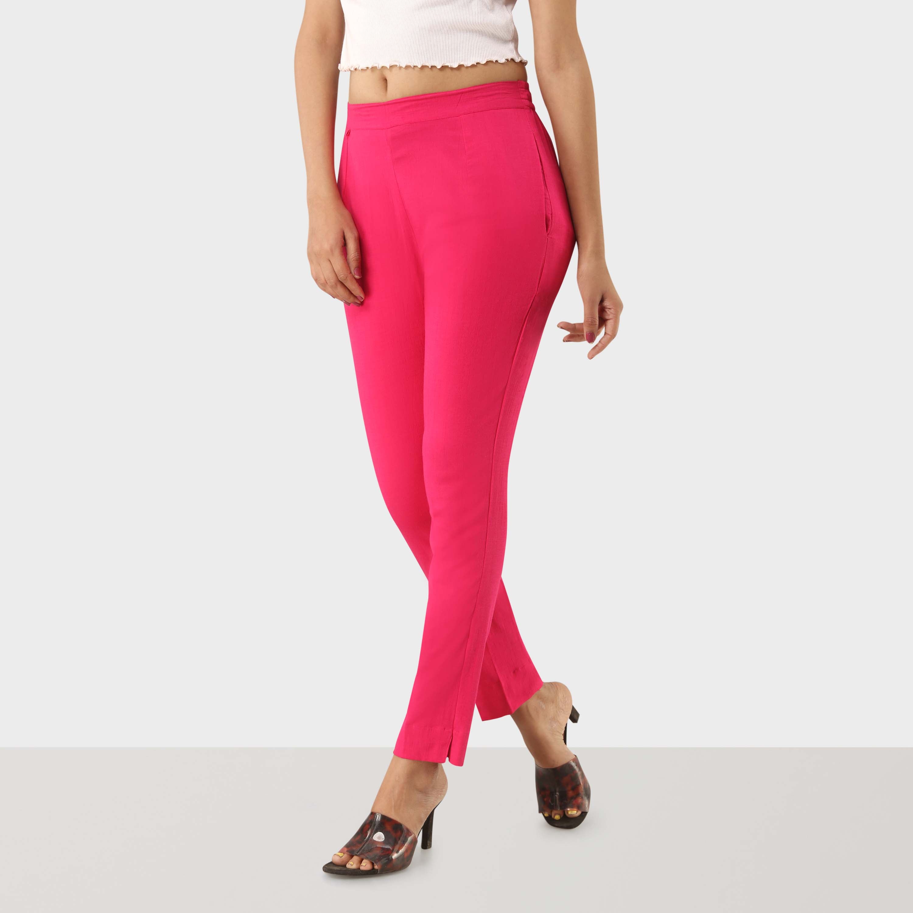 WISHFUL by W Regular Fit Women Pink Trousers - Buy WISHFUL by W Regular Fit Women  Pink Trousers Online at Best Prices in India | Flipkart.com